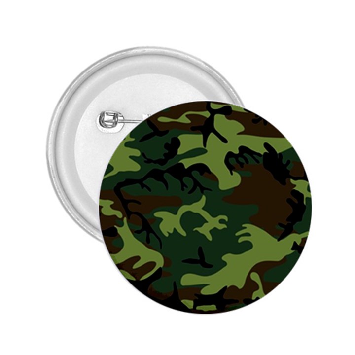 Forest camo pattern, army themed design, soldier 2.25  Buttons