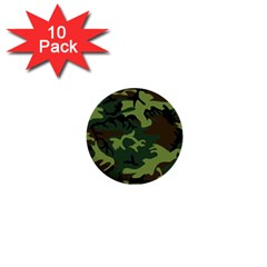 Forest Camo Pattern, Army Themed Design, Soldier 1  Mini Buttons (10 Pack) 