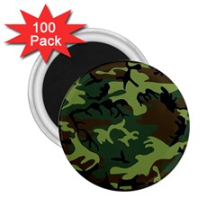 Forest Camo Pattern, Army Themed Design, Soldier 2 25  Magnets (100 Pack) 