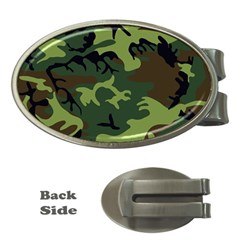 Forest Camo Pattern, Army Themed Design, Soldier Money Clips (oval) 