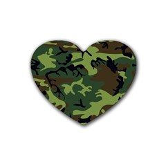 Forest Camo Pattern, Army Themed Design, Soldier Heart Coaster (4 Pack)  by Casemiro