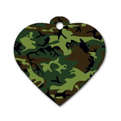 Forest Camo Pattern, Army Themed Design, Soldier Dog Tag Heart (one Side) by Casemiro