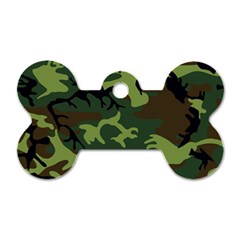 Forest Camo Pattern, Army Themed Design, Soldier Dog Tag Bone (two Sides) by Casemiro