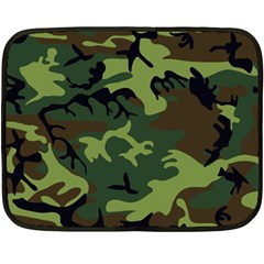 Forest Camo Pattern, Army Themed Design, Soldier Double Sided Fleece Blanket (mini)  by Casemiro