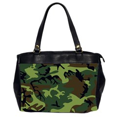 Forest Camo Pattern, Army Themed Design, Soldier Oversize Office Handbag (2 Sides) by Casemiro