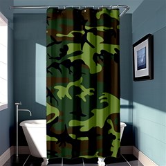 Forest Camo Pattern, Army Themed Design, Soldier Shower Curtain 36  X 72  (stall)  by Casemiro