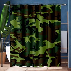 Forest Camo Pattern, Army Themed Design, Soldier Shower Curtain 60  X 72  (medium)  by Casemiro