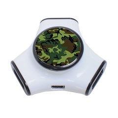 Forest Camo Pattern, Army Themed Design, Soldier 3-port Usb Hub by Casemiro