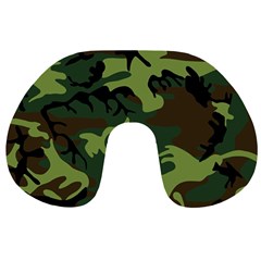 Forest Camo Pattern, Army Themed Design, Soldier Travel Neck Pillow by Casemiro