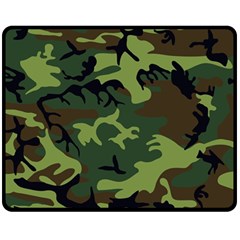 Forest Camo Pattern, Army Themed Design, Soldier Double Sided Fleece Blanket (medium)  by Casemiro