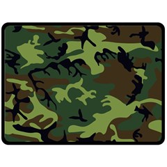 Forest Camo Pattern, Army Themed Design, Soldier Double Sided Fleece Blanket (large)  by Casemiro