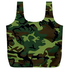 Forest Camo Pattern, Army Themed Design, Soldier Full Print Recycle Bag (xl) by Casemiro