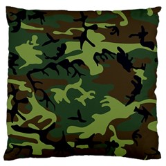 Forest Camo Pattern, Army Themed Design, Soldier Large Flano Cushion Case (one Side) by Casemiro