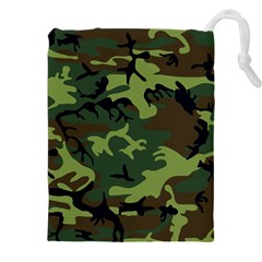 Forest Camo Pattern, Army Themed Design, Soldier Drawstring Pouch (4xl)