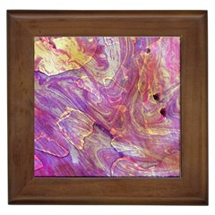 Marbling Abstract Layers Framed Tile