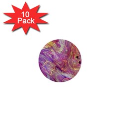 Marbling Abstract Layers 1  Mini Buttons (10 Pack)  by kaleidomarblingart