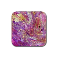 Marbling Abstract Layers Rubber Coaster (square) 