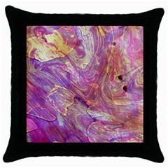 Marbling Abstract Layers Throw Pillow Case (black)