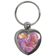 Marbling Abstract Layers Key Chain (heart)