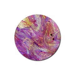 Marbling Abstract Layers Rubber Round Coaster (4 Pack) 