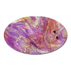 Marbling Abstract Layers Oval Magnet by kaleidomarblingart