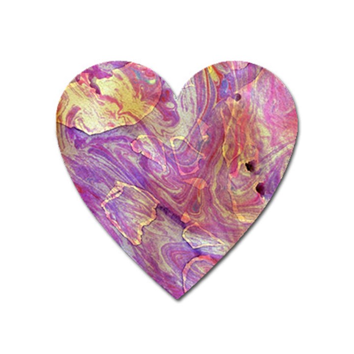 Marbling Abstract Layers Heart Magnet