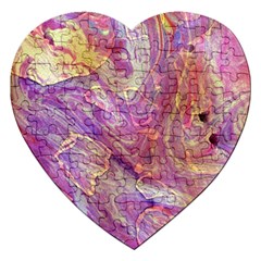 Marbling Abstract Layers Jigsaw Puzzle (heart) by kaleidomarblingart