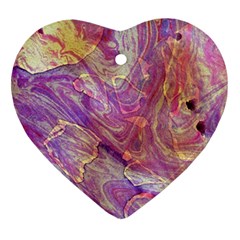 Marbling Abstract Layers Heart Ornament (two Sides) by kaleidomarblingart