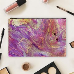 Marbling Abstract Layers Cosmetic Bag (large) by kaleidomarblingart