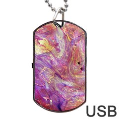 Marbling Abstract Layers Dog Tag Usb Flash (two Sides) by kaleidomarblingart