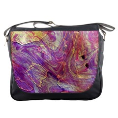 Marbling Abstract Layers Messenger Bag by kaleidomarblingart