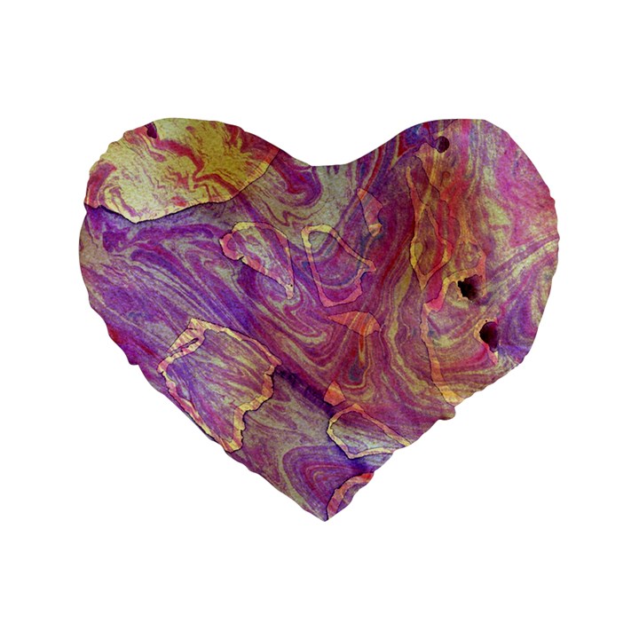 Marbling Abstract Layers Standard 16  Premium Heart Shape Cushions