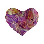 Marbling Abstract Layers Standard 16  Premium Flano Heart Shape Cushions Front