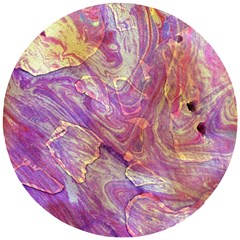 Marbling Abstract Layers Wooden Puzzle Round