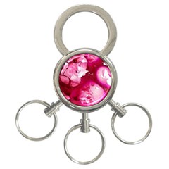 Peonie On Marbling Patterns 3-Ring Key Chain