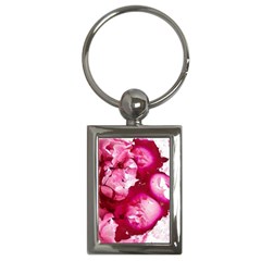 Peonie On Marbling Patterns Key Chain (rectangle)