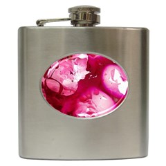 Peonie On Marbling Patterns Hip Flask (6 oz)