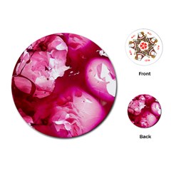 Peonie On Marbling Patterns Playing Cards Single Design (round)