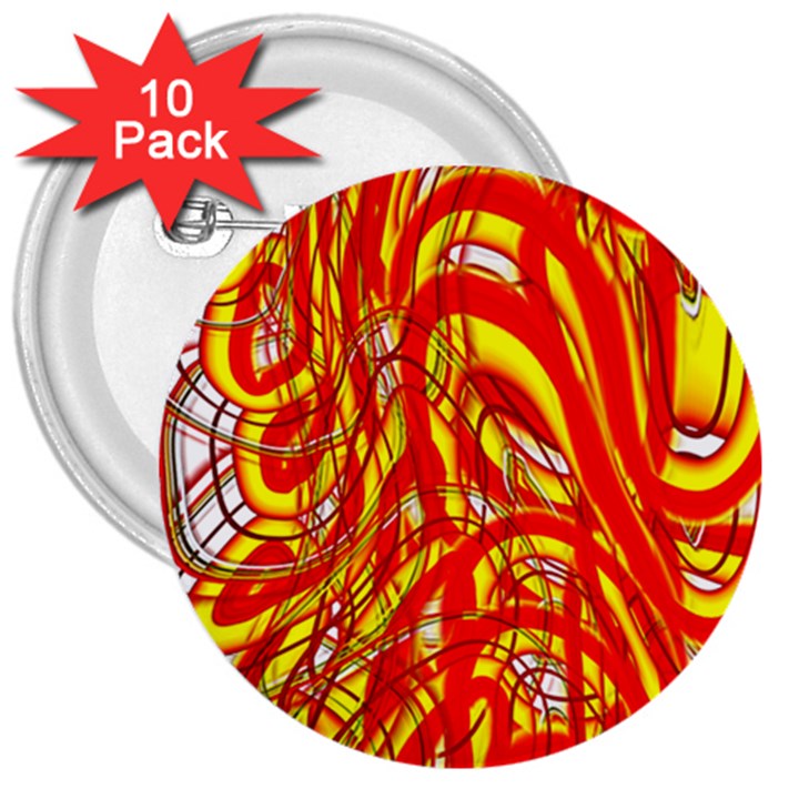 Fire On The Sun 3  Buttons (10 pack) 