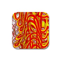 Fire On The Sun Rubber Square Coaster (4 Pack)  by ScottFreeArt