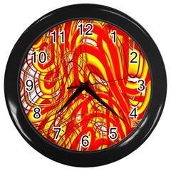 Fire On The Sun Wall Clock (black)