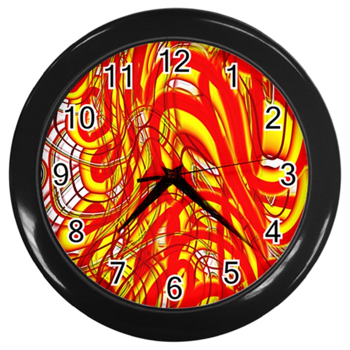 Fire On The Sun Wall Clock (Black)