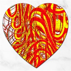 Fire On The Sun Jigsaw Puzzle (heart) by ScottFreeArt