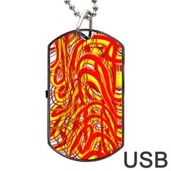 Fire On The Sun Dog Tag Usb Flash (one Side) by ScottFreeArt