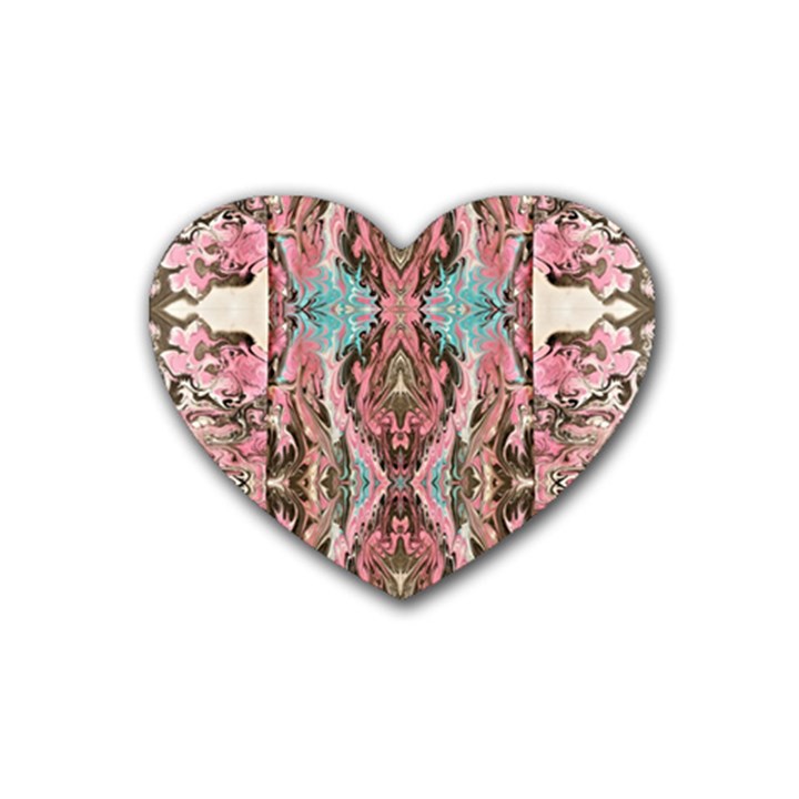 Paola De Giovanni- Marbling Art Viii Rubber Coaster (Heart) 