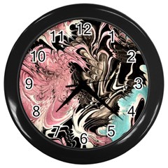 Paola De Giovanni-dragons Fire Iii Wall Clock (black)