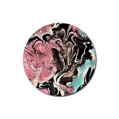 Paola De Giovanni-dragons Fire Iii Rubber Round Coaster (4 Pack) 