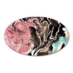 Paola De Giovanni-dragons Fire Iii Oval Magnet by kaleidomarblingart