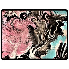 Paola De Giovanni-dragons Fire Iii Fleece Blanket (large)  by kaleidomarblingart