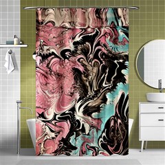 Paola De Giovanni-dragons Fire Iii Shower Curtain 48  X 72  (small)  by kaleidomarblingart